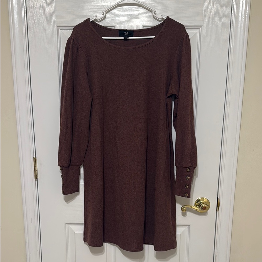 Light Bergundy Long Sleeve Dress